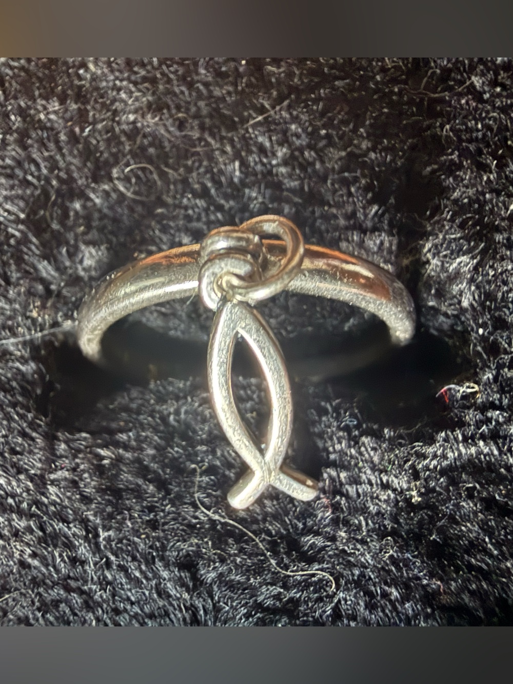 James Avery Sterling Silver Ichthys Charm Ring